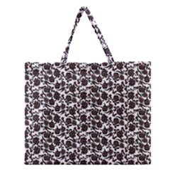 Roses Pattern Zipper Large Tote Bag