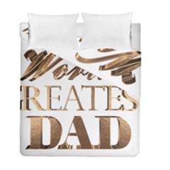 World s Greatest Dad Gold Look Text Elegant Typography Duvet Cover Double Side (full/ Double Size) by yoursparklingshop