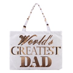 World s Greatest Dad Gold Look Text Elegant Typography Medium Tote Bag by yoursparklingshop