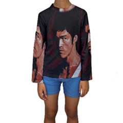 Bruce Lee Kids  Long Sleeve Swimwear by Valentinaart