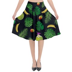 Tropical Pattern Flared Midi Skirt by Valentinaart