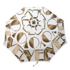 Best Mom Ever Gold Look Elegant Typography Folding Umbrellas