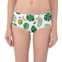 Tropical Pattern Mid-waist Bikini Bottoms by Valentinaart