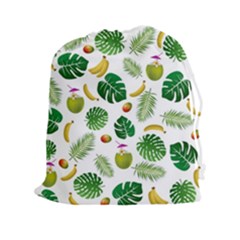 Tropical Pattern Drawstring Pouches (xxl) by Valentinaart