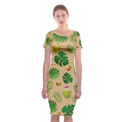 Tropical Pattern Classic Short Sleeve Midi Dress by Valentinaart