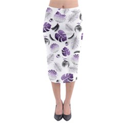 Tropical Pattern Midi Pencil Skirt