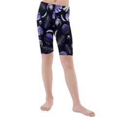 Tropical pattern Kids  Mid Length Swim Shorts