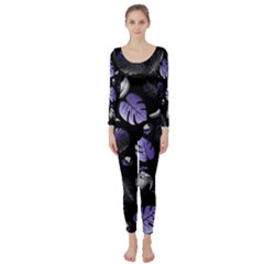 Tropical pattern Long Sleeve Catsuit