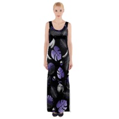 Tropical pattern Maxi Thigh Split Dress