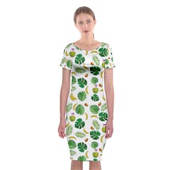 Tropical Pattern Classic Short Sleeve Midi Dress by Valentinaart