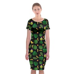 Tropical Pattern Classic Short Sleeve Midi Dress by Valentinaart