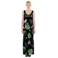 Tropical Pattern Maxi Thigh Split Dress by Valentinaart