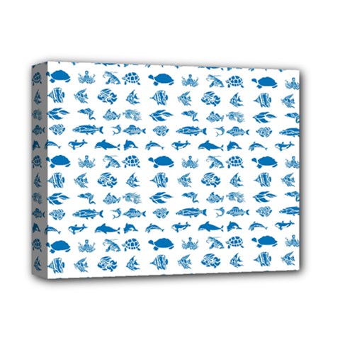 Fish Pattern Deluxe Canvas 14  X 11  by ValentinaDesign