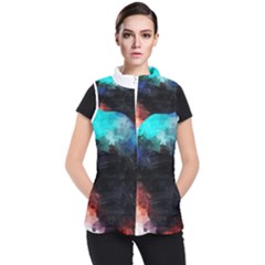 Paint Strokes And Splashes        Women s Puffer Vest by LalyLauraFLM