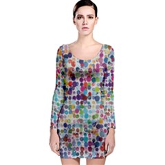 Colorful Splatters               Long Sleeve Bodycon Dress by LalyLauraFLM