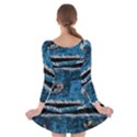 Blue painted wood                Long Sleeve Skater Dress View2