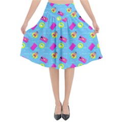 Summer Pattern Flared Midi Skirt by ValentinaDesign