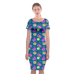 Summer Pattern Classic Short Sleeve Midi Dress