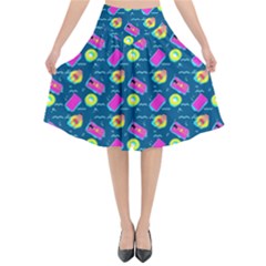 Summer Pattern Flared Midi Skirt by ValentinaDesign