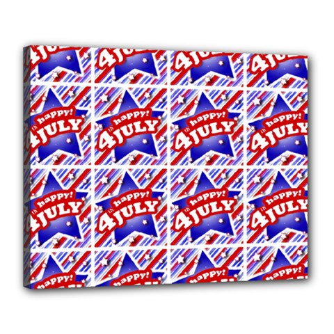 Happy 4th Of July Theme Pattern Canvas 20  X 16  by dflcprints