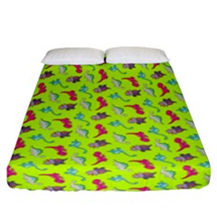 Dinosaurs Pattern Fitted Sheet (california King Size) by ValentinaDesign