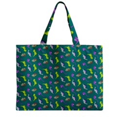 Dinosaurs Pattern Zipper Mini Tote Bag by ValentinaDesign