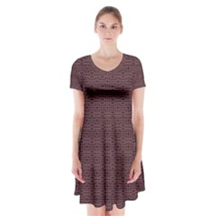 Pattern Short Sleeve V-neck Flare Dress by ValentinaDesign