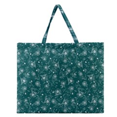 Floral Pattern Zipper Large Tote Bag