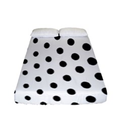 Polka Dot Black Circle Fitted Sheet (full/ Double Size) by Mariart