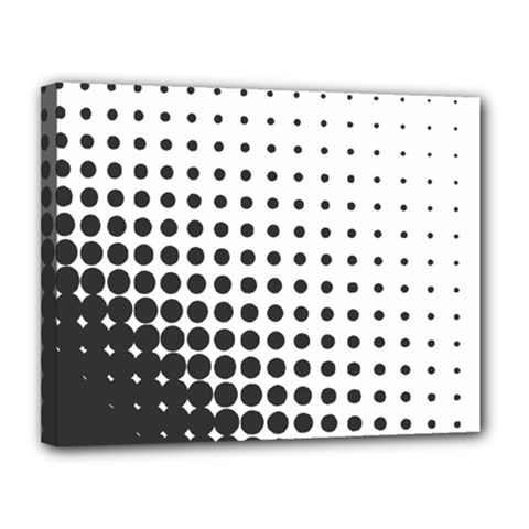 Comic Dots Polka Black White Canvas 14  X 11 