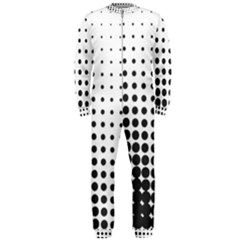 Comic Dots Polka Black White Onepiece Jumpsuit (men)  by Mariart