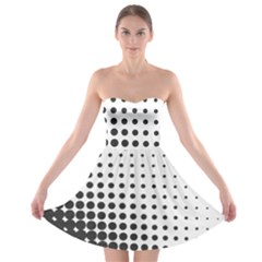 Comic Dots Polka Black White Strapless Bra Top Dress by Mariart