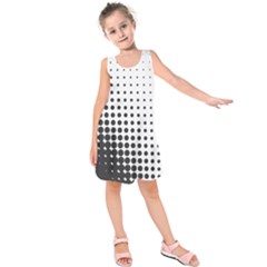 Comic Dots Polka Black White Kids  Sleeveless Dress