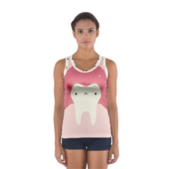 Sad Tooth Pink Women s Sport Tank Top  by Mariart