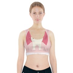 Sad Tooth Pink Sports Bra With Pocket