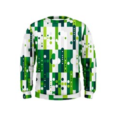 Generative Art Experiment Rectangular Circular Shapes Polka Green Vertical Kids  Sweatshirt