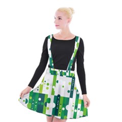 Generative Art Experiment Rectangular Circular Shapes Polka Green Vertical Suspender Skater Skirt