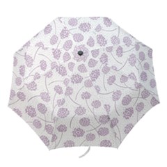 Purple Tulip Flower Floral Polkadot Polka Spot Folding Umbrellas