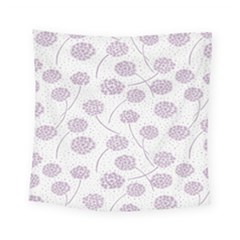 Purple Tulip Flower Floral Polkadot Polka Spot Square Tapestry (small) by Mariart