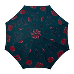 Zodiac Signs Planets Blue Red Space Golf Umbrellas