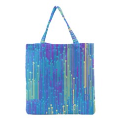 Vertical Behance Line Polka Dot Blue Green Purple Grocery Tote Bag by Mariart