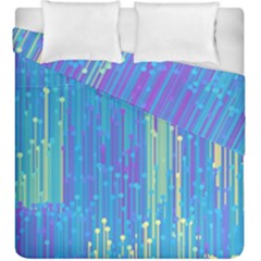 Vertical Behance Line Polka Dot Blue Green Purple Duvet Cover Double Side (king Size) by Mariart