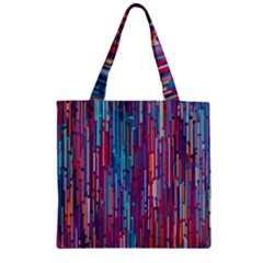 Vertical Behance Line Polka Dot Blue Green Purple Red Blue Black Zipper Grocery Tote Bag