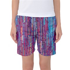 Vertical Behance Line Polka Dot Blue Green Purple Red Blue Black Women s Basketball Shorts