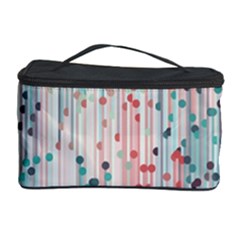 Vertical Behance Line Polka Dot Grey Pink Cosmetic Storage Case by Mariart