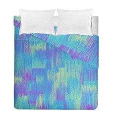 Vertical Behance Line Polka Dot Purple Green Blue Duvet Cover Double Side (full/ Double Size)