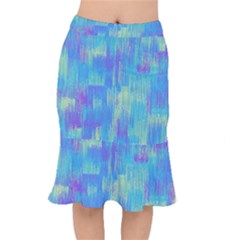 Vertical Behance Line Polka Dot Purple Green Blue Mermaid Skirt by Mariart