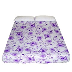 Floral Pattern Fitted Sheet (queen Size) by ValentinaDesign