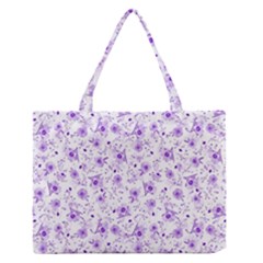 Floral Pattern Medium Zipper Tote Bag by ValentinaDesign