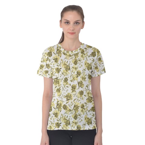 Floral Pattern Women s Cotton Tee by ValentinaDesign